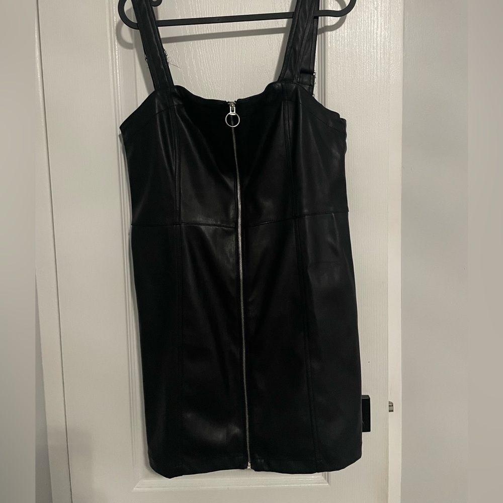 Love Tree Black Faux Leather Dress